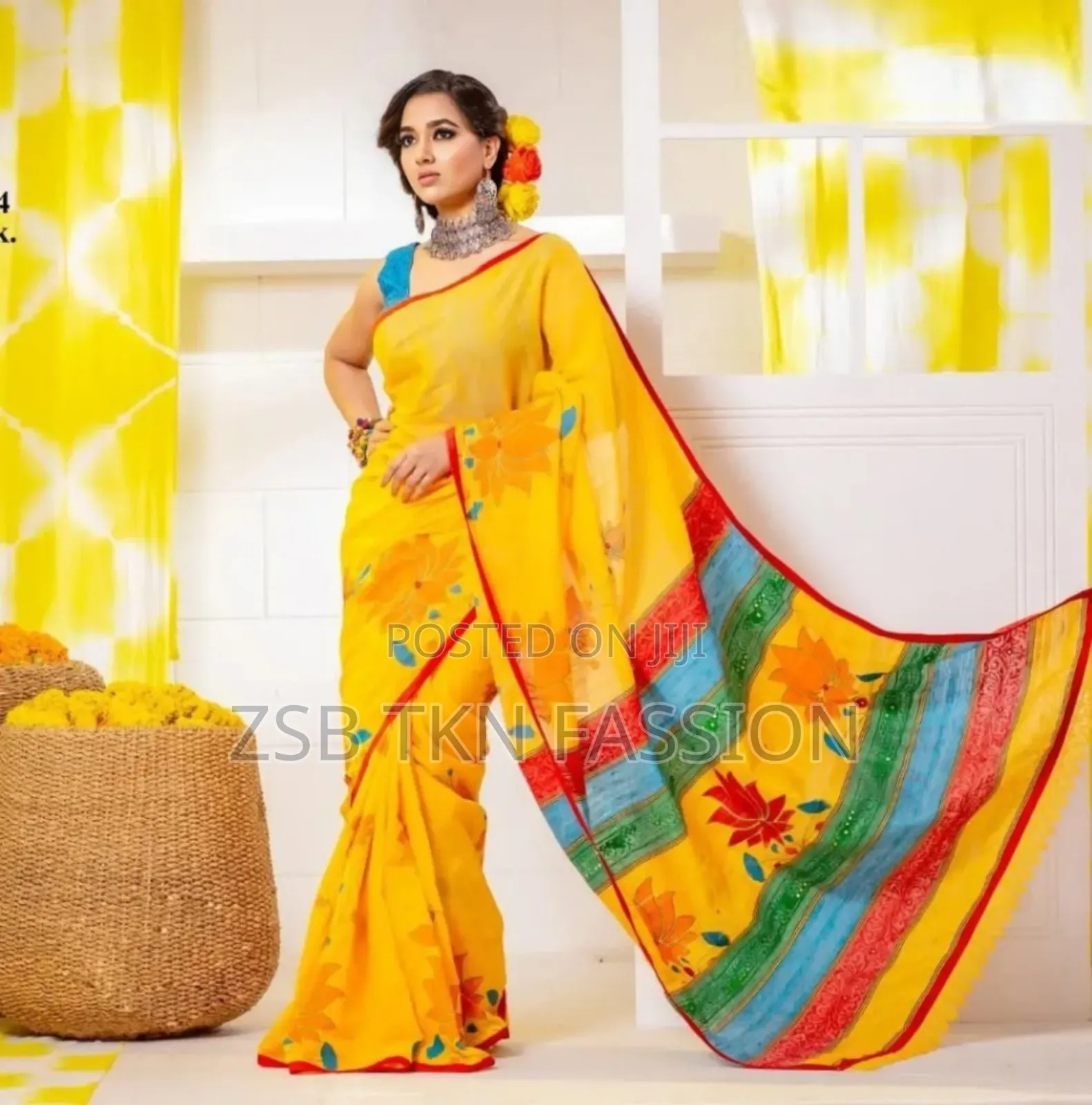 High Quality Half Silk Saree Comes With a Blouse Piece.