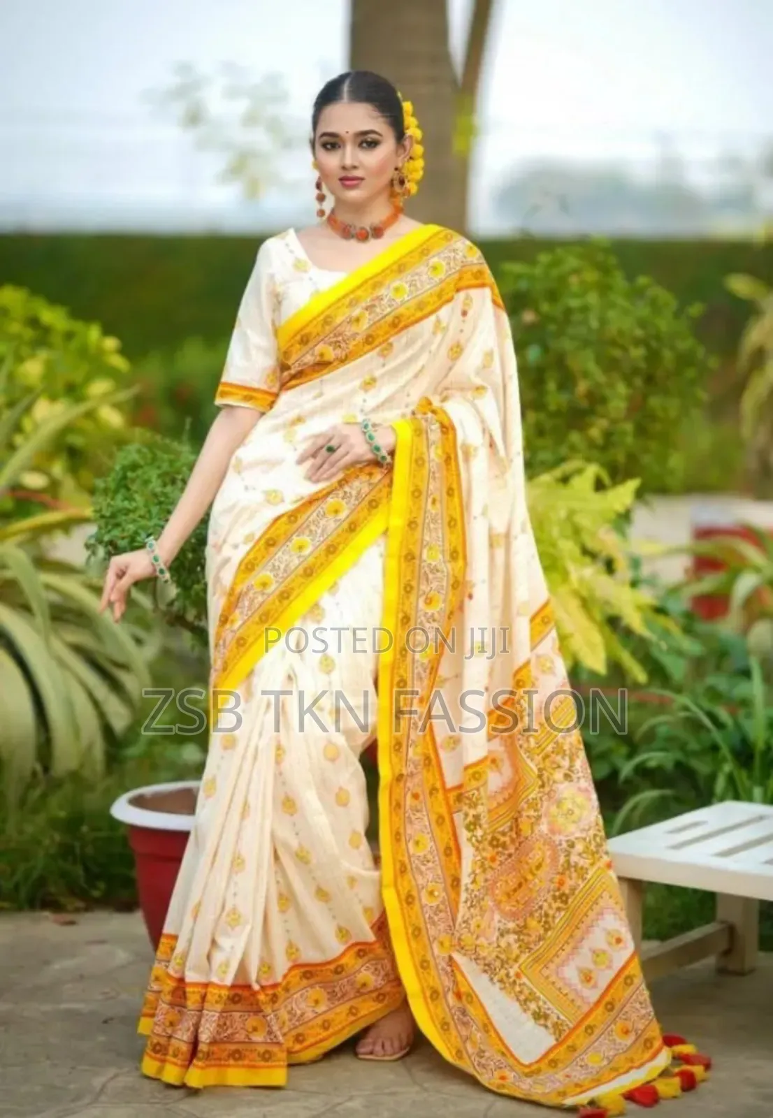 High Quality Half Silk Saree Comes With a Blouse Piece.