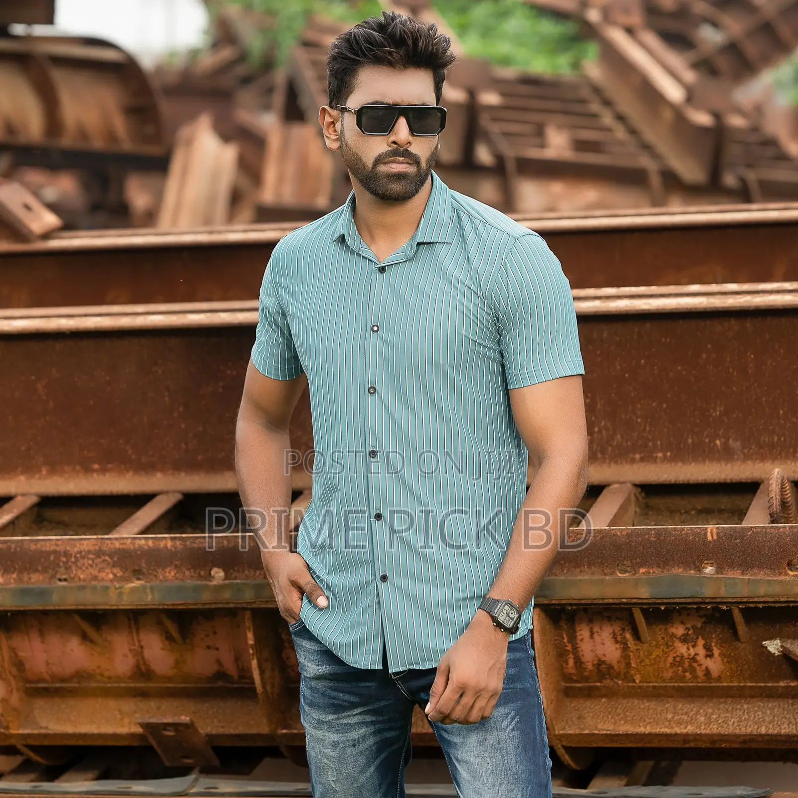 Men's Half Sleeve Stretch Casual Shirt