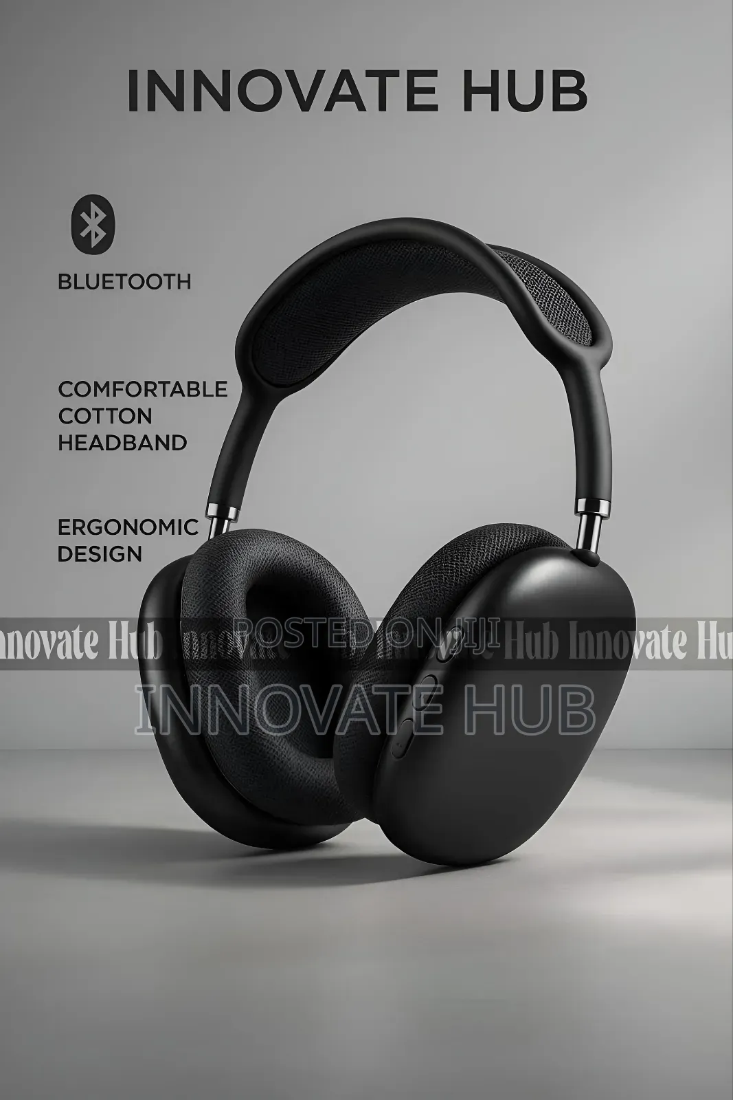 P9 Pro Plus Wireless Over-Ear Headphone-Black