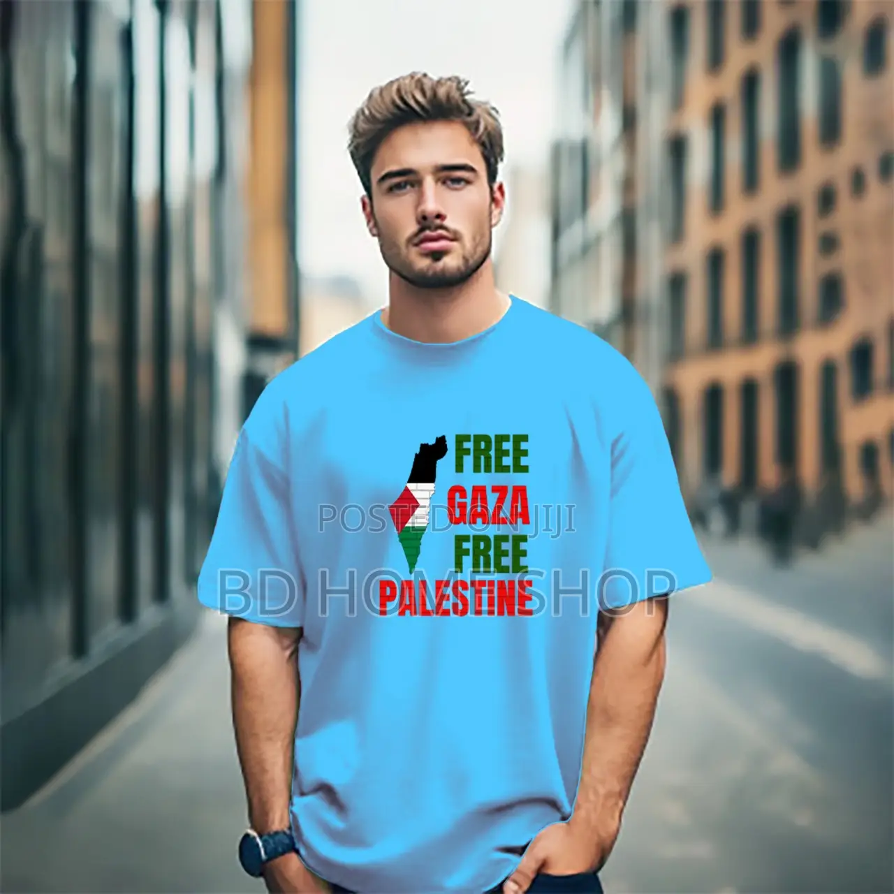 Free Palestine Drop Sholder Cotton T-Shirt