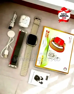 Okpu D100 Smartwatch With TWS Earbuds and 2 Strips