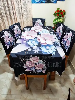 ৬ পিস চেয়ার কভার ১ পিস টেবিল কভার