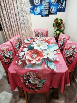 ৬ পিস চেয়ার কভার ১ পিস টেবিল কভার