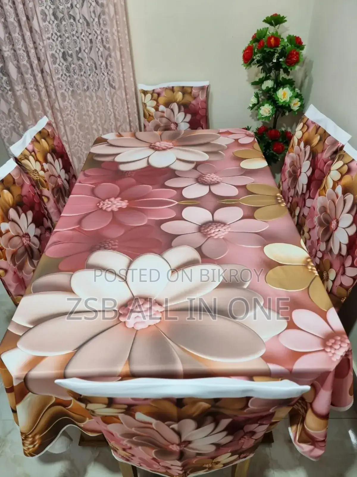 ৬ পিস চেয়ার কভার ১ পিস টেবিল কভার