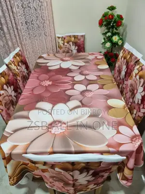 ৬ পিস চেয়ার কভার ১ পিস টেবিল কভার