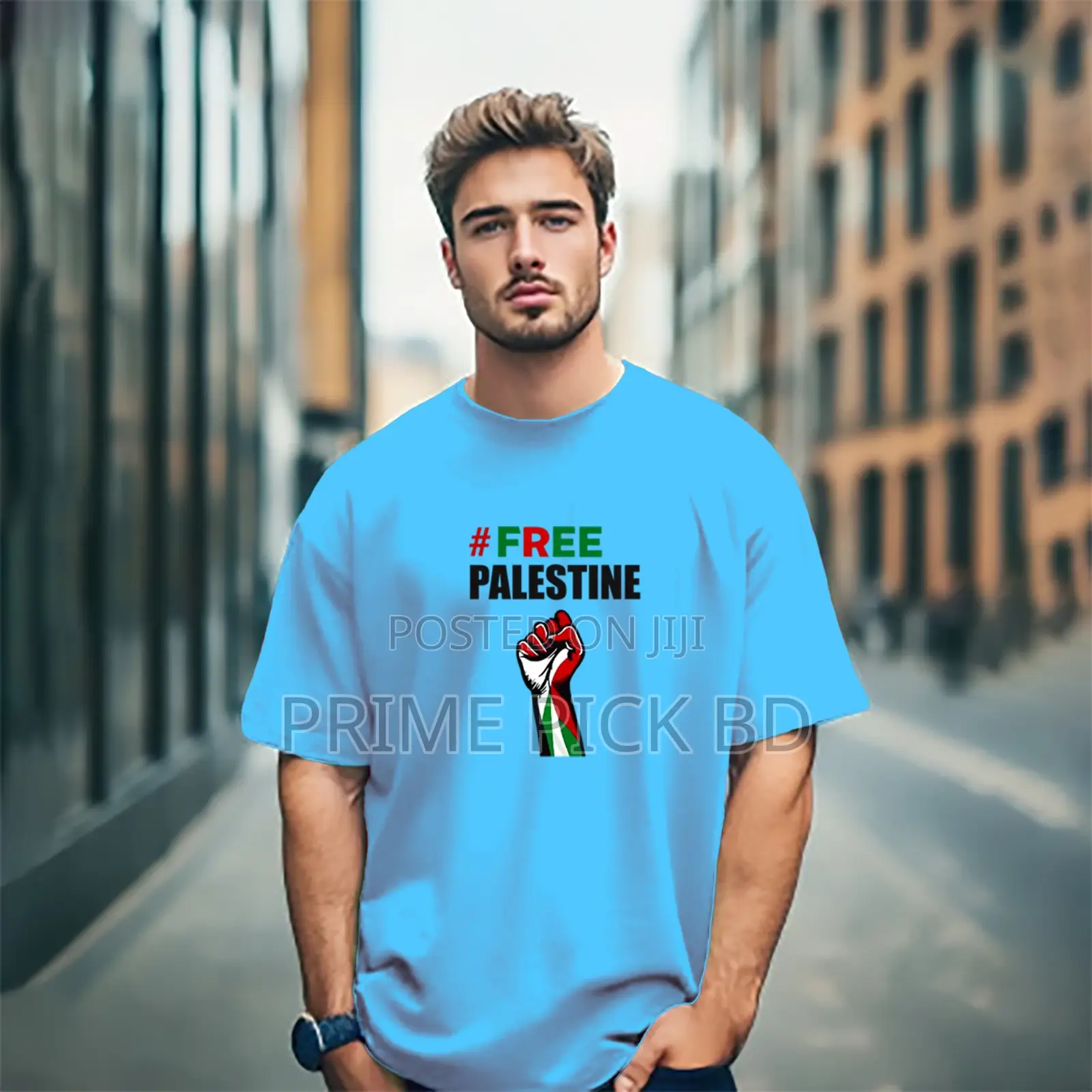 Solid Drop Shoulder T-Shirt | “Free Palestine” Edition