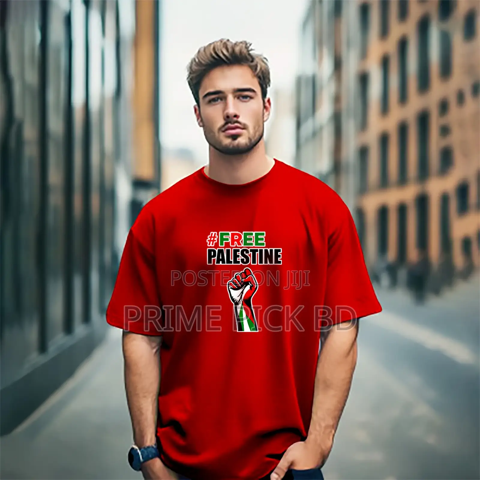 Solid Drop Shoulder T-Shirt | “Free Palestine” Edition