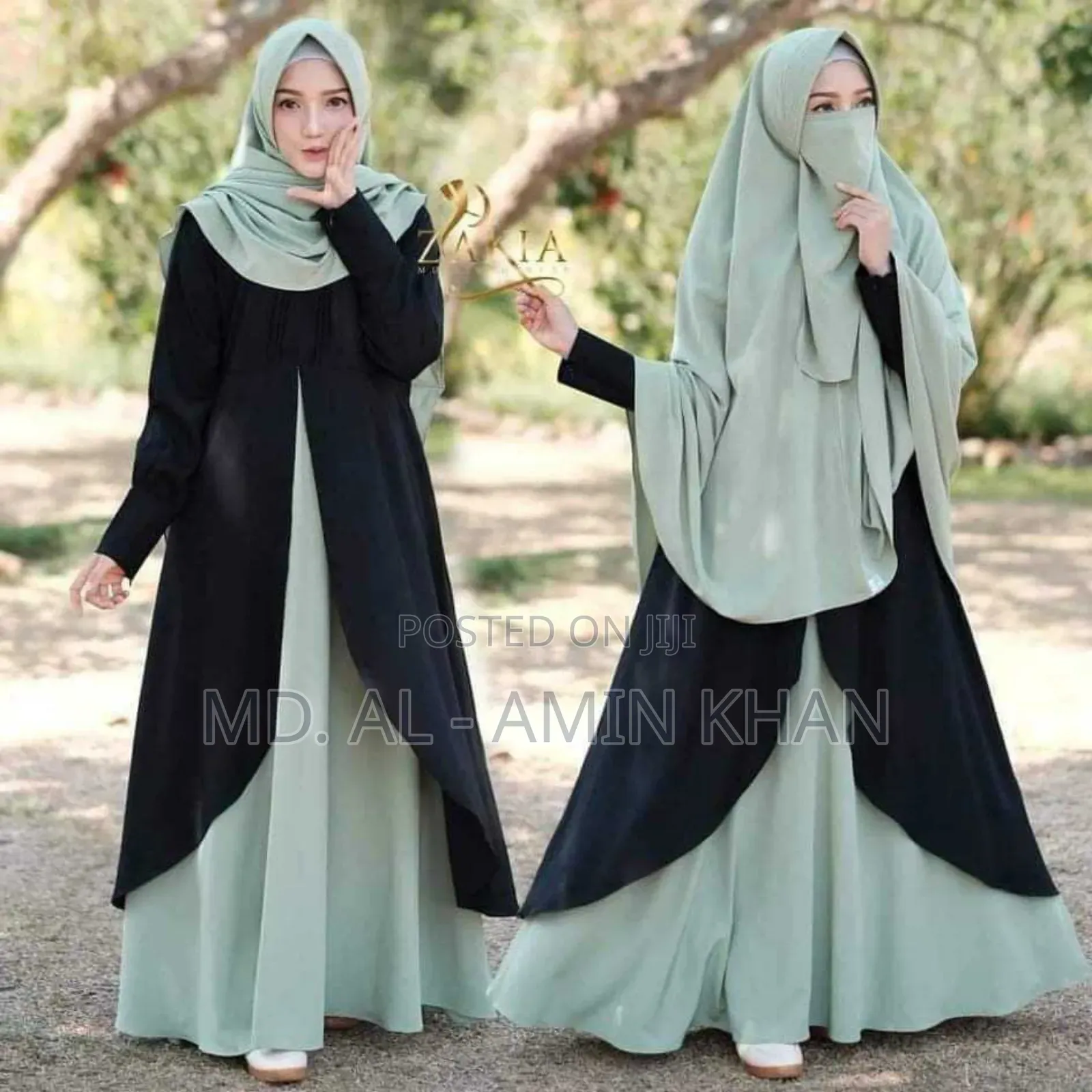 Dubai Cherry Borka With Hijab Nikab Set