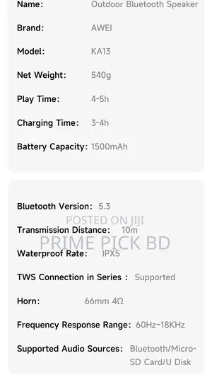 Photo - Awei Ka13 Mini Waterproof Bluetooth Speaker With RGB Lights