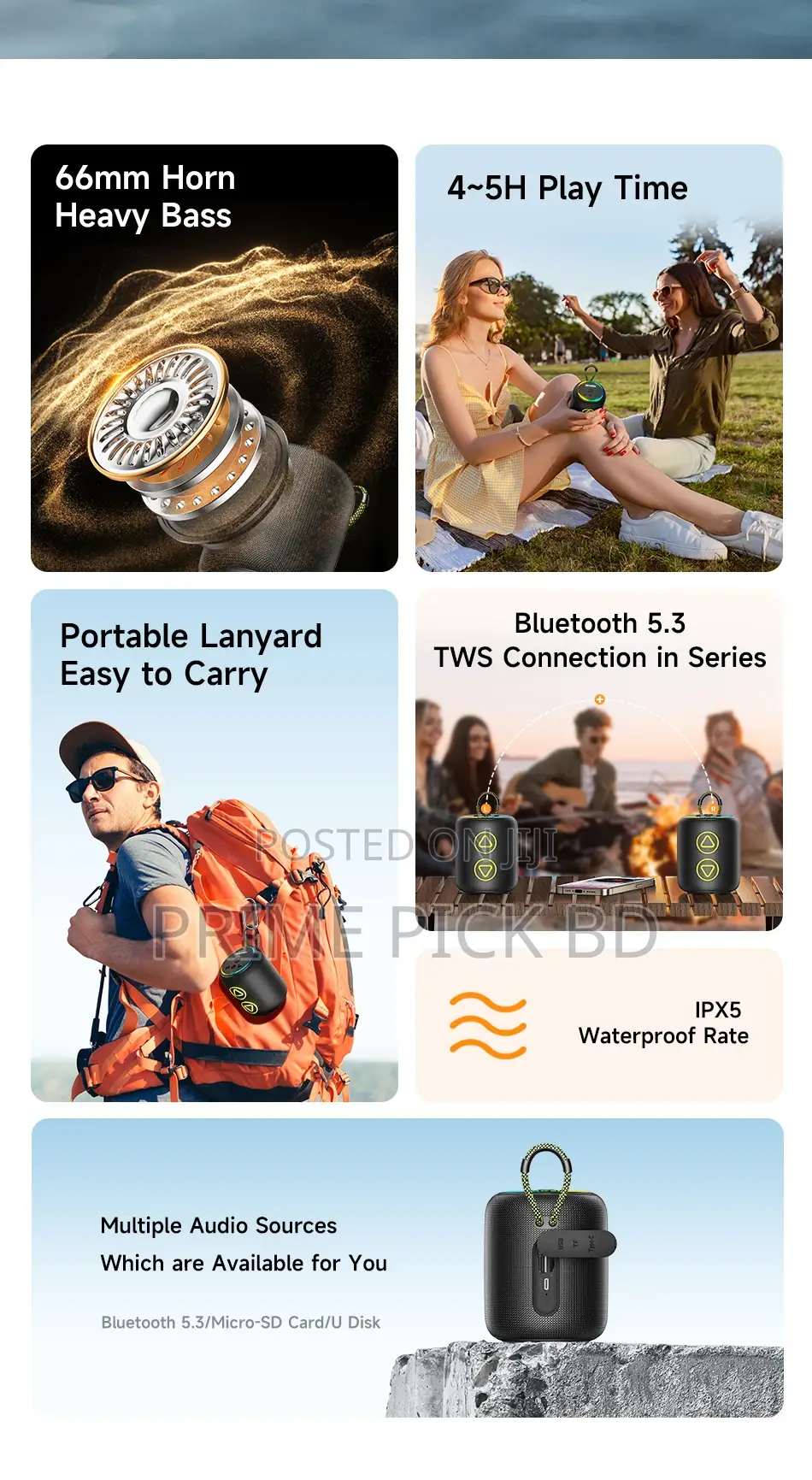 Awei Ka13 Mini Waterproof Bluetooth Speaker With RGB Lights