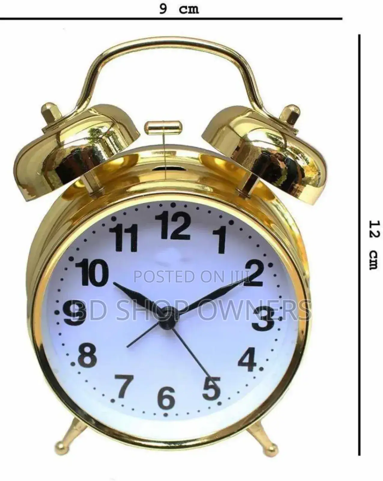 Round Cooper Metal Twin Bell Alarm Clock