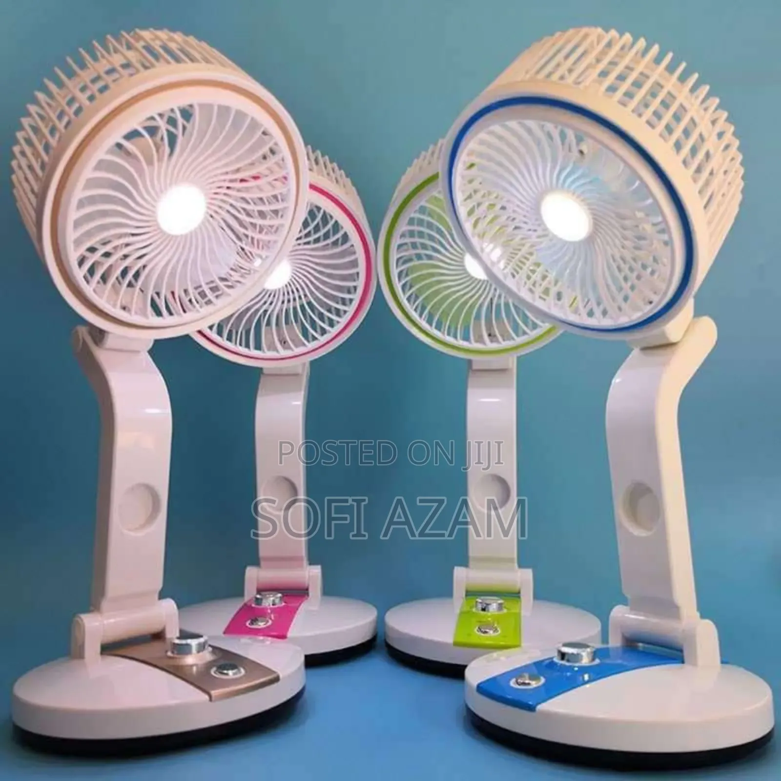 Rechargeable Folding Fan With Led Light (Lr Fan)