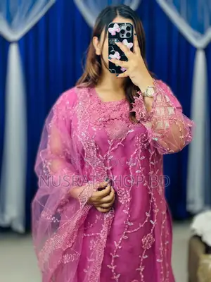 Photo - Pakistani Soft Net Sequence Three Piece