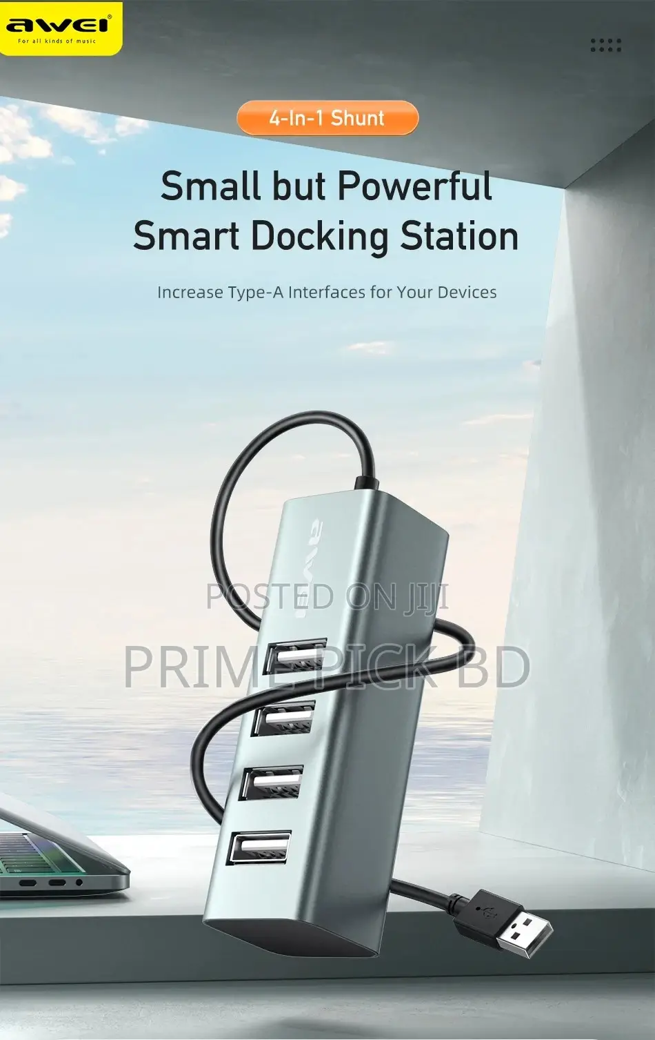 Awei Cl-122t Type-C Usb 2.0 Extender Docking Station