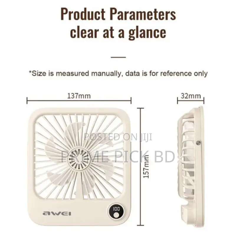 Awei F33 Thin Desktop Fan – Ultra-Quiet, Space-Saving