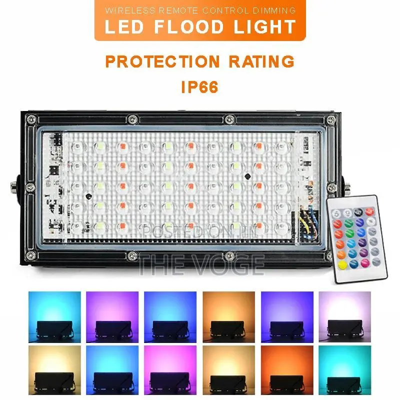 RGB Led Flood Light- Remote Controlled Ip66 Waterproof