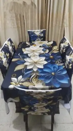 3d Printed Table Cloth Set – চায়না ভেলভেট ফেব্রিকে তৈরি।