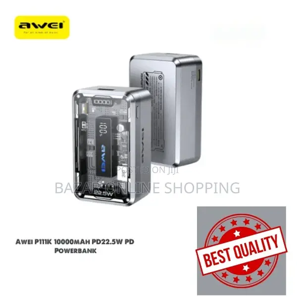 Awei P111k 10000mah Pd22.5w Portable Power Bank
