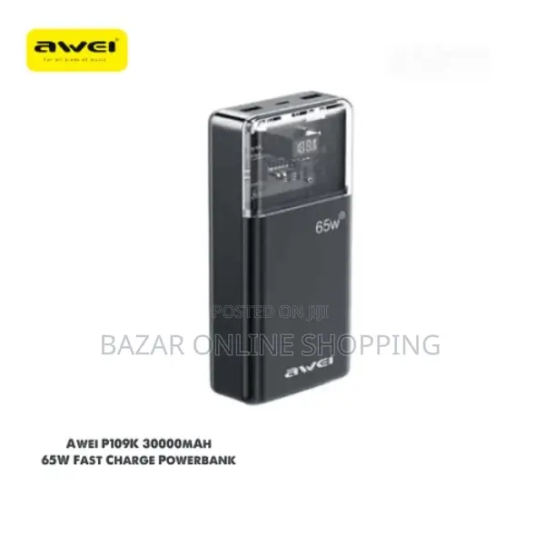 Awei P109k 30000mah Type C Pd65w Fast Charge Powerbank
