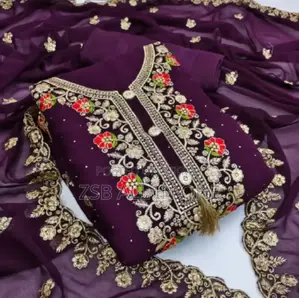 ট্রেন্ডি জর্জেট কামিজ সেট ইন্ডিয়া আপডেট কালেকশন গার্লস ফ্যাশন