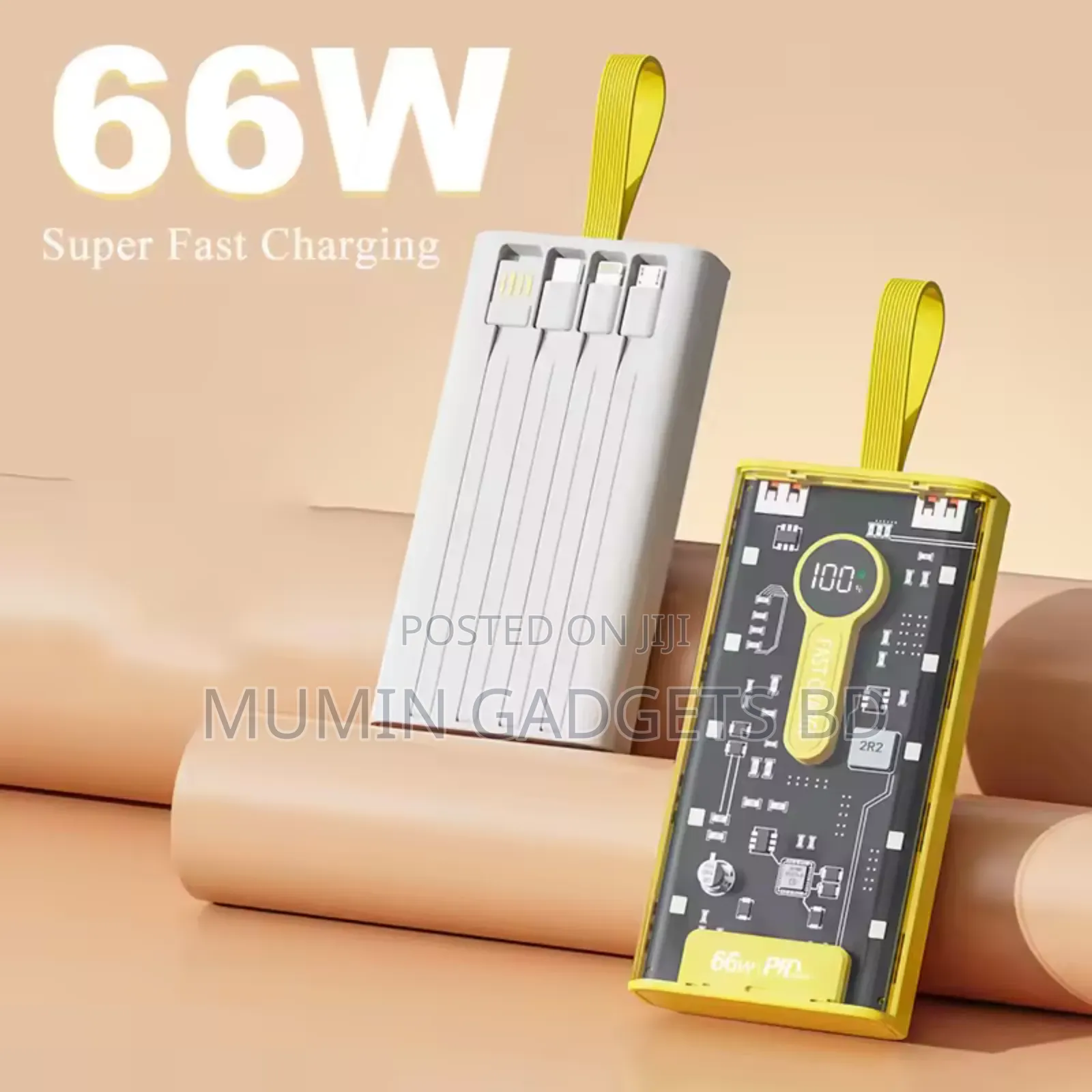 20000mah Power Bank With Cable 66w Fast Charging