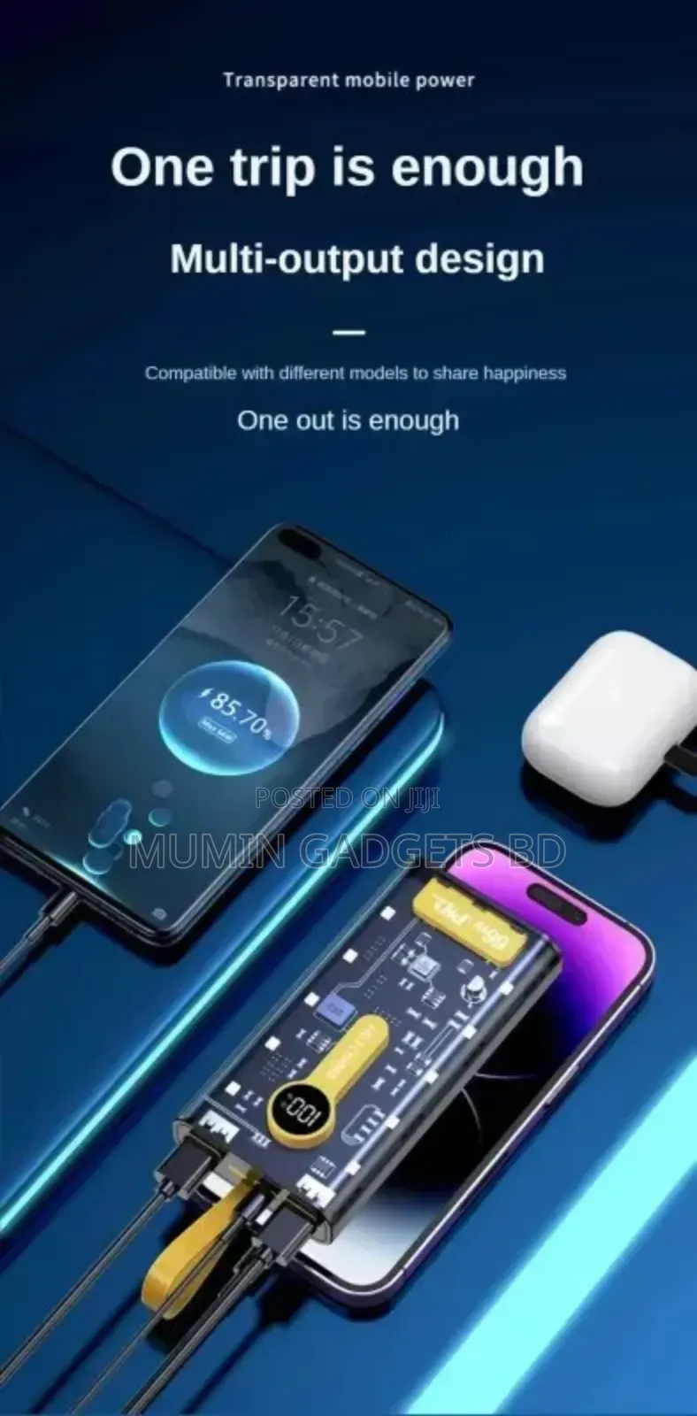 20000mah Power Bank With Cable 66w Fast Charging