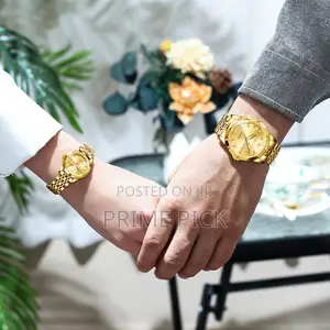 Photo - Olevs Stainless Steel Royal Blue Couple Watches