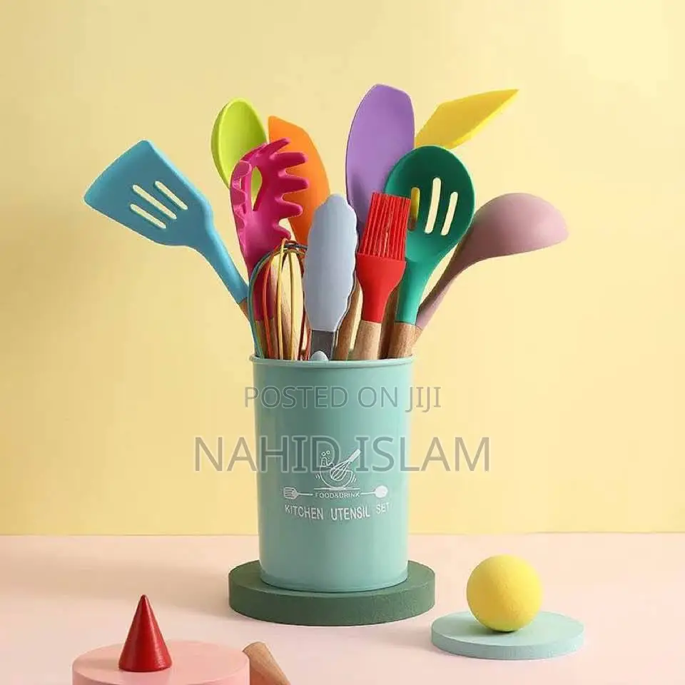12piece Colorful Silicone Kitchenware Set Spoon