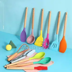 12piece Colorful Silicone Kitchenware Set Spoon