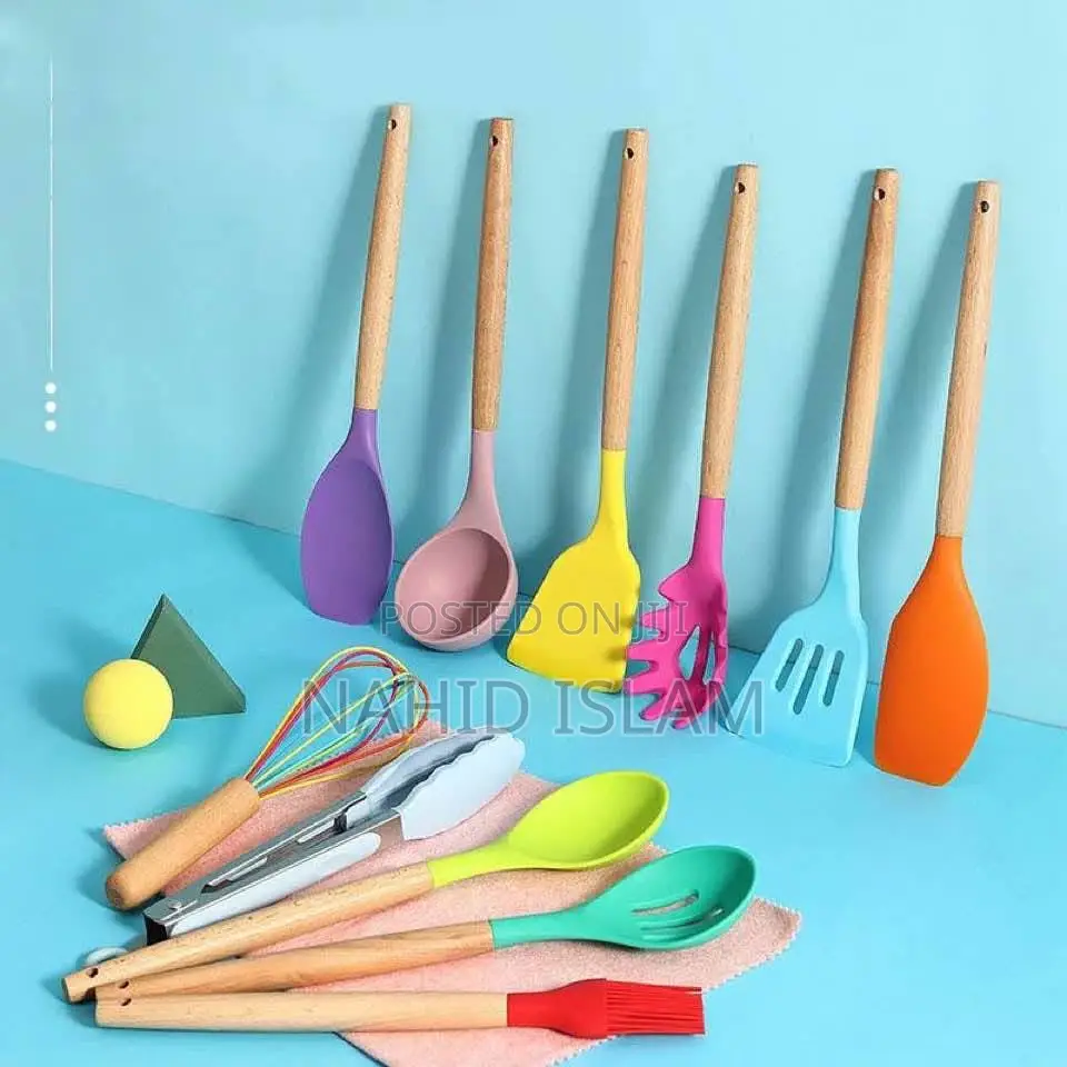 12piece Colorful Silicone Kitchenware Set Spoon