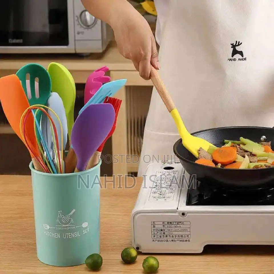 12piece Colorful Silicone Kitchenware Set Spoon