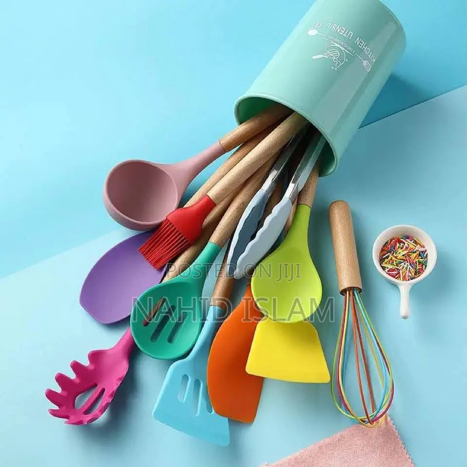 12piece Colorful Silicone Kitchenware Set Spoon