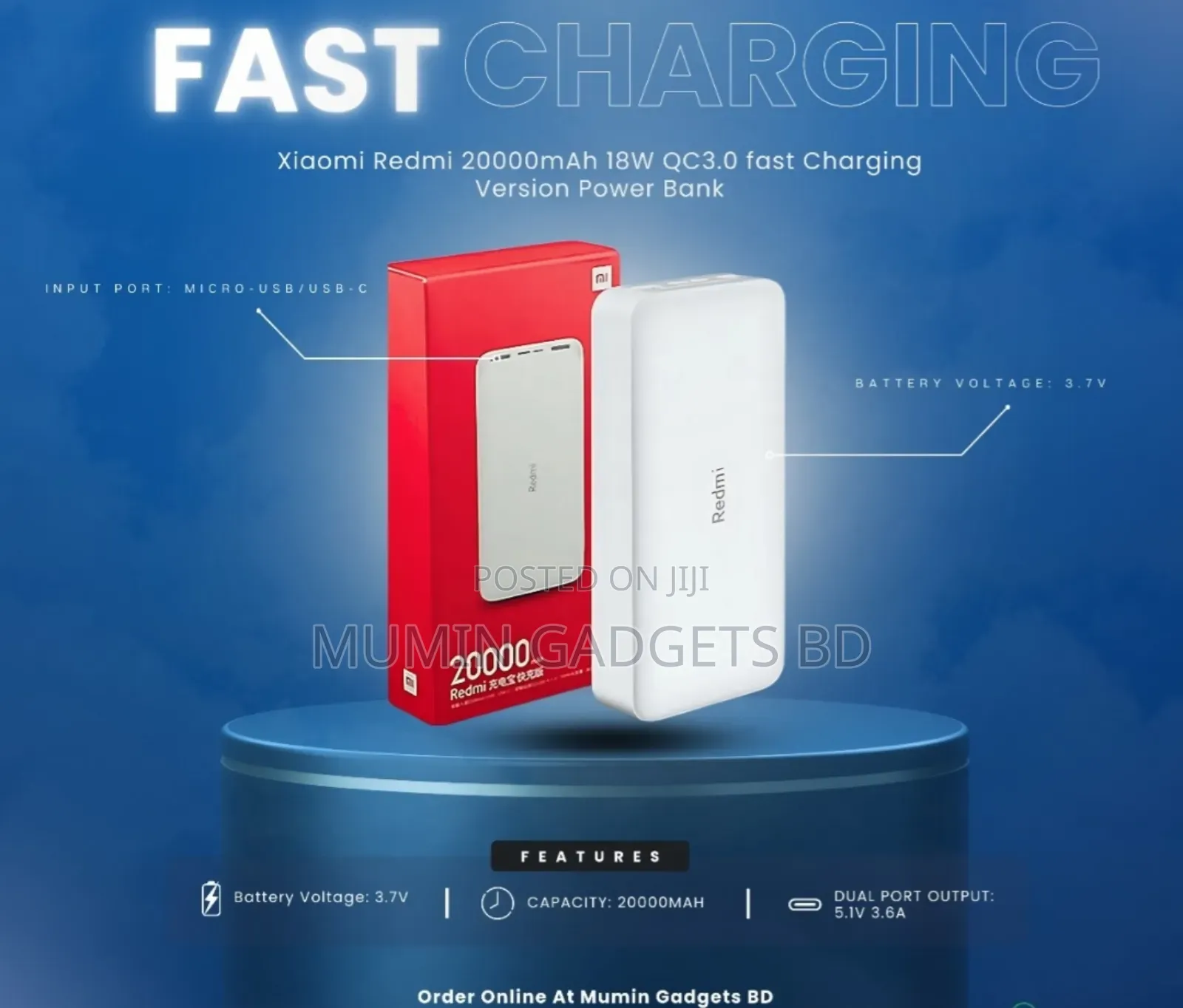 Xiaomi Redmi 20000mah Fast Charging Version Power Bank