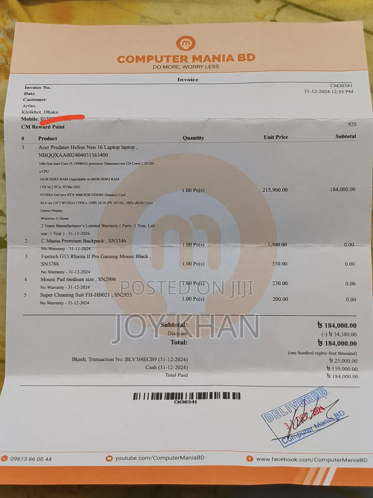 Laptop Acer Predator Helios Neo 16 16GB Intel Core I9 SSD 1T