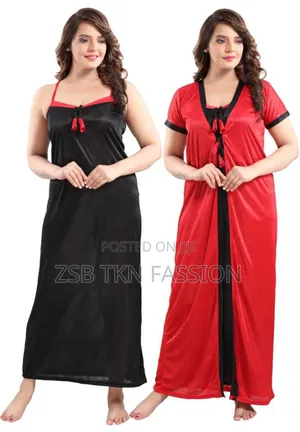 Solid 2 Part Night Dress Fashionable Elegant Design