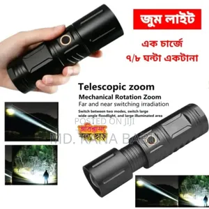 Rechargeable Zoom Led Flashlight With Power Bank
