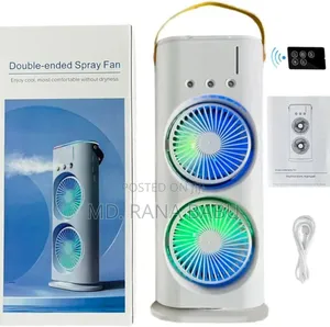 Photo - Rechargeable Remote Control Double Head Spray Cooling Fan