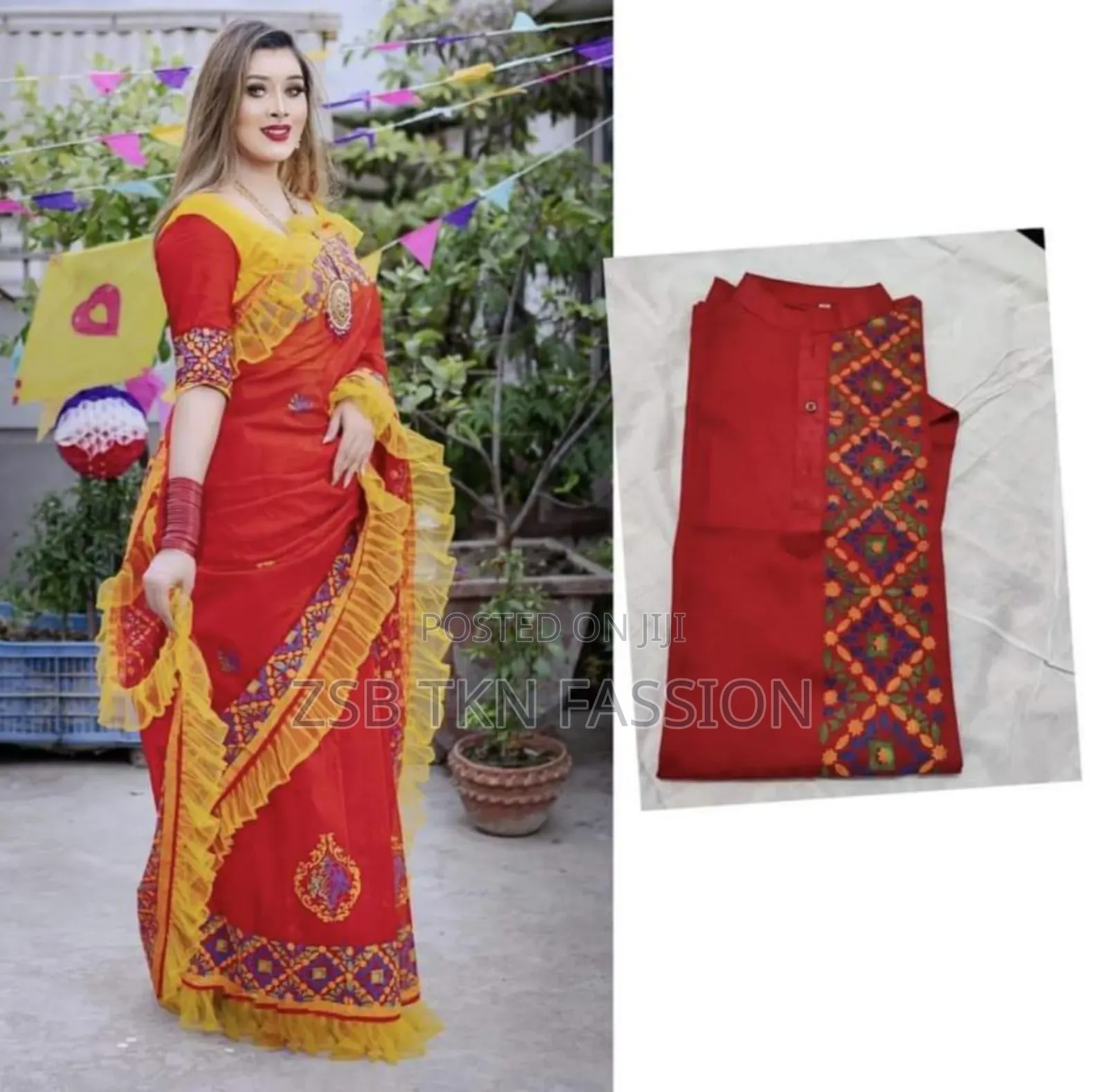 Family Set Saree Panjabi Fashionable Elegant Design