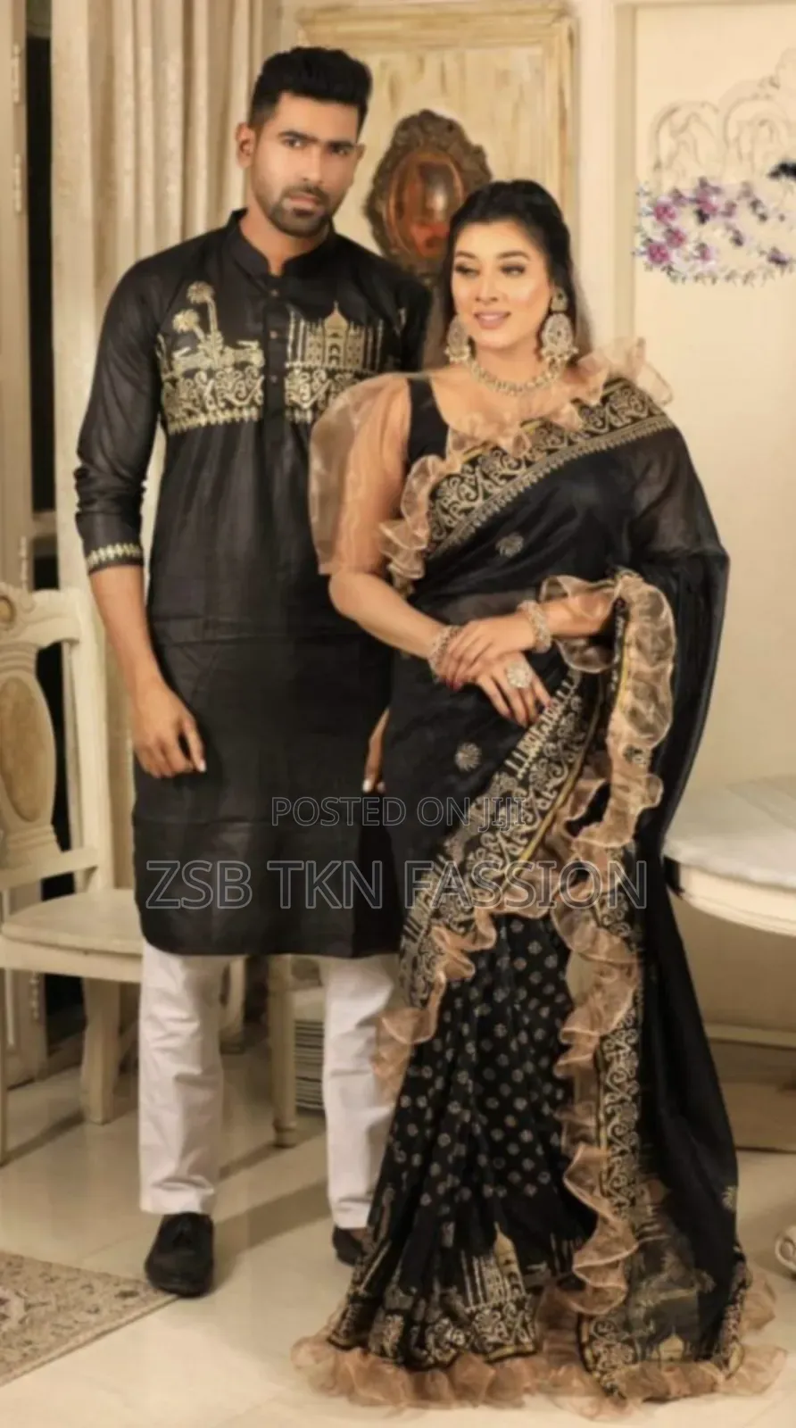 Family Set Saree Panjabi Fashionable Elegant Design