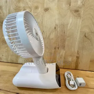 Dp 7624 Rechargeable Portable Usb Table Fan, Led Light