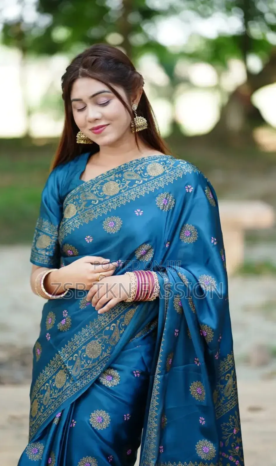 Matching Blouse Piece.Premium Japanese Silk Saree.For Girls