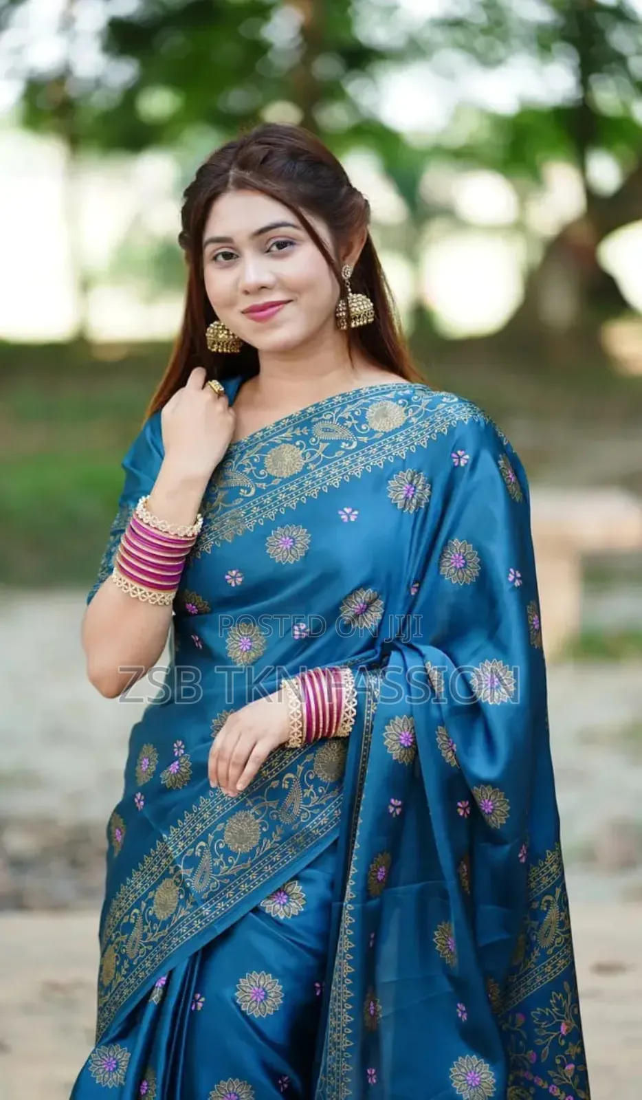 Matching Blouse Piece.Premium Japanese Silk Saree.For Girls