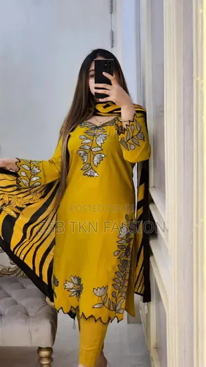 Photo - Embroidery Sequence Three Piece New Update Collen for Girls