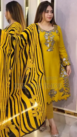 Embroidery Sequence Three Piece New Update Collection for Girls