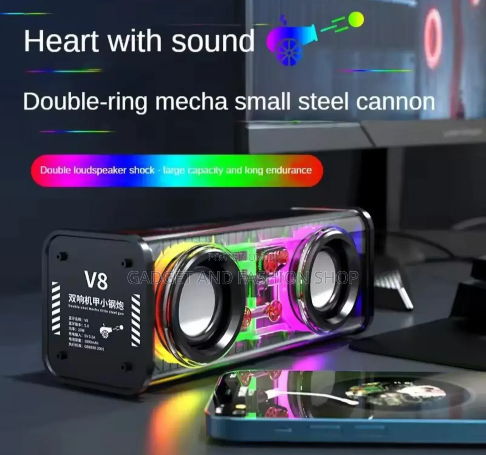 V8 Bluetooth Speaker Dual Speaker