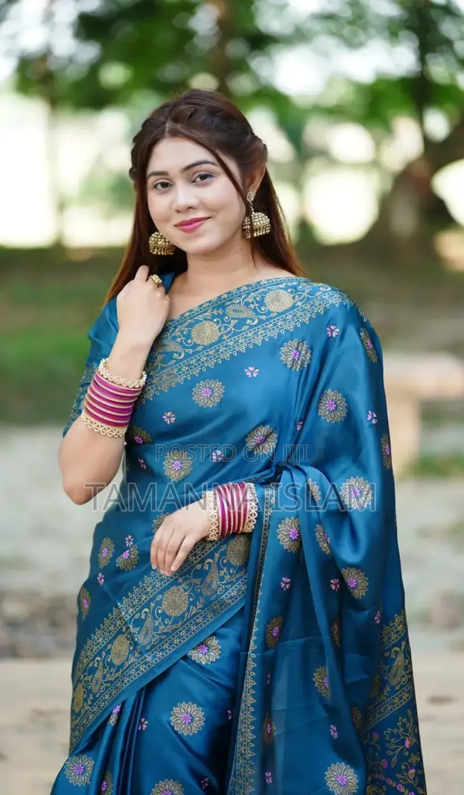 Japani Silk Skin Print Sharee With Blouse Piece