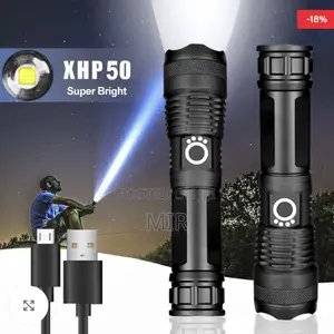 Photo - Rechargeable Zoom Led Flashlight Usb Torch Light