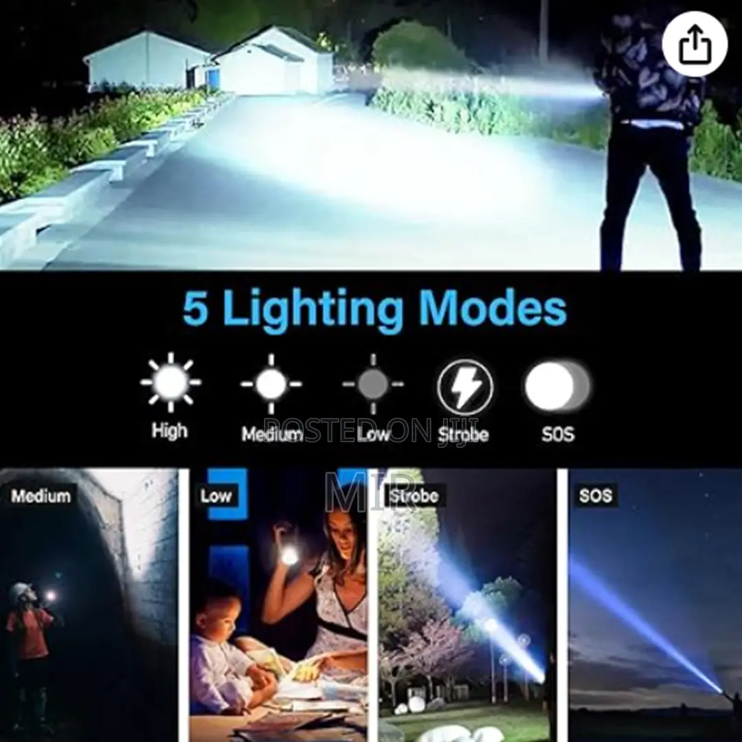 Rechargeable Zoom Led Flashlight Usb Torch Light