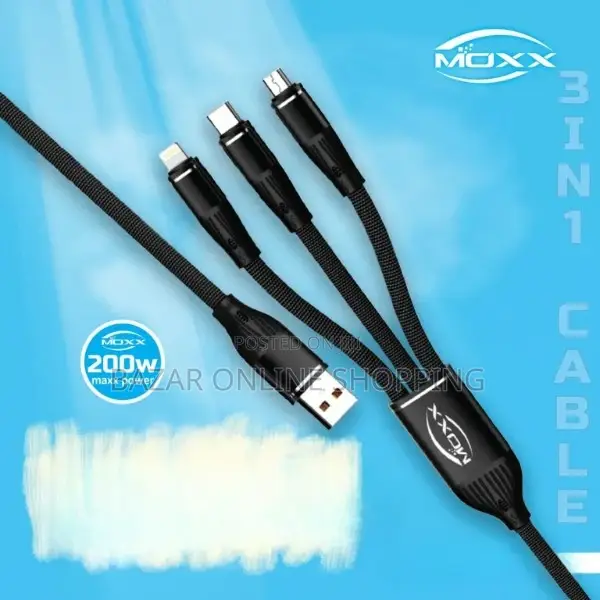 Moxx MDC-3c 3 in 1 2000watt 1000mm Fast Charging Cable